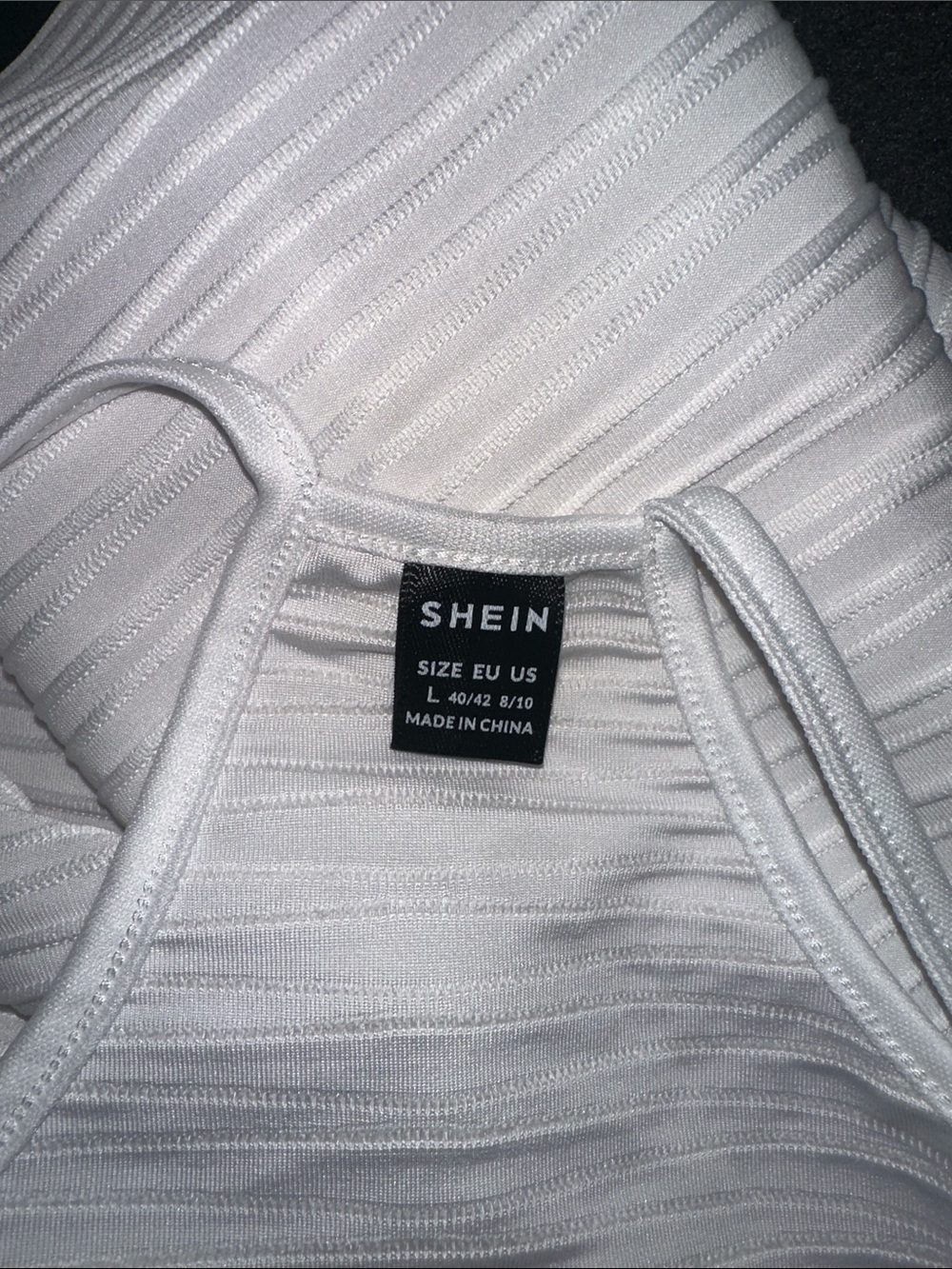 SHEIN White Textured Ribbed Spaghetti Strap Cami - Picture 3 of 3